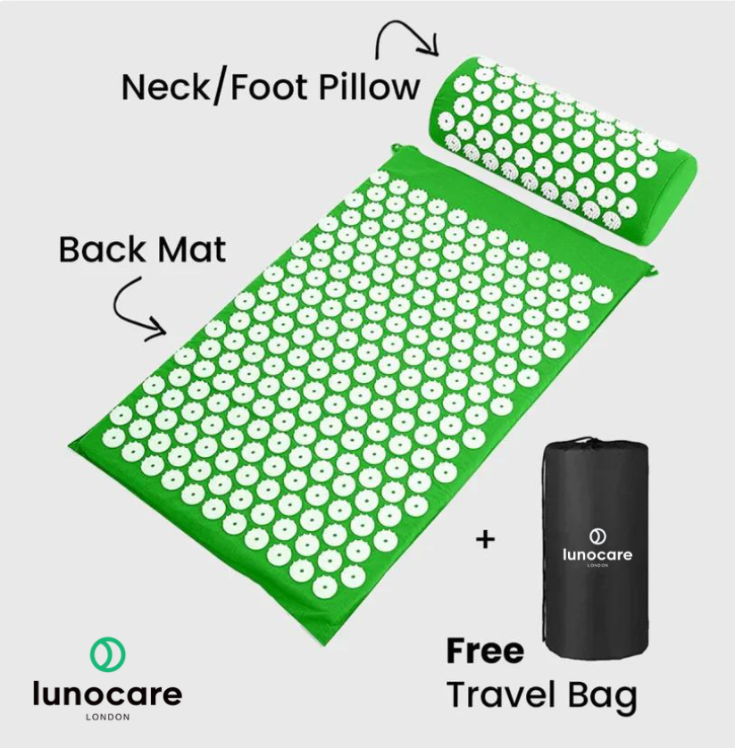 Lunocare ┃ Neck & Back Acupressure Mat + Pillow Set